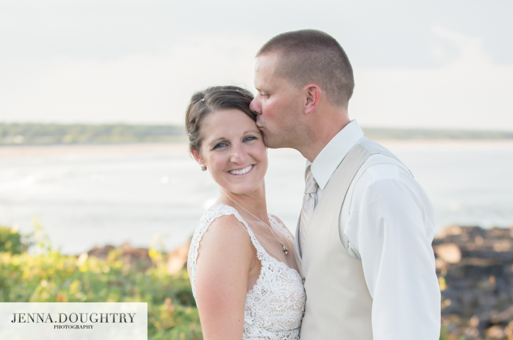 Maine Wedding Photographer groom kissing bride (130 of 36)