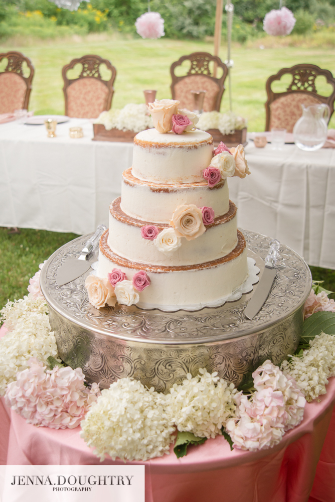 Wedding Photographer New Hampshire Pink Naked Cake