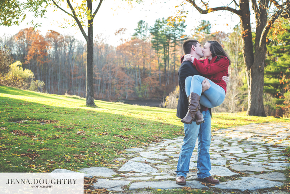Engagement Photographer South Berwick Maine Hamilton House kiss
