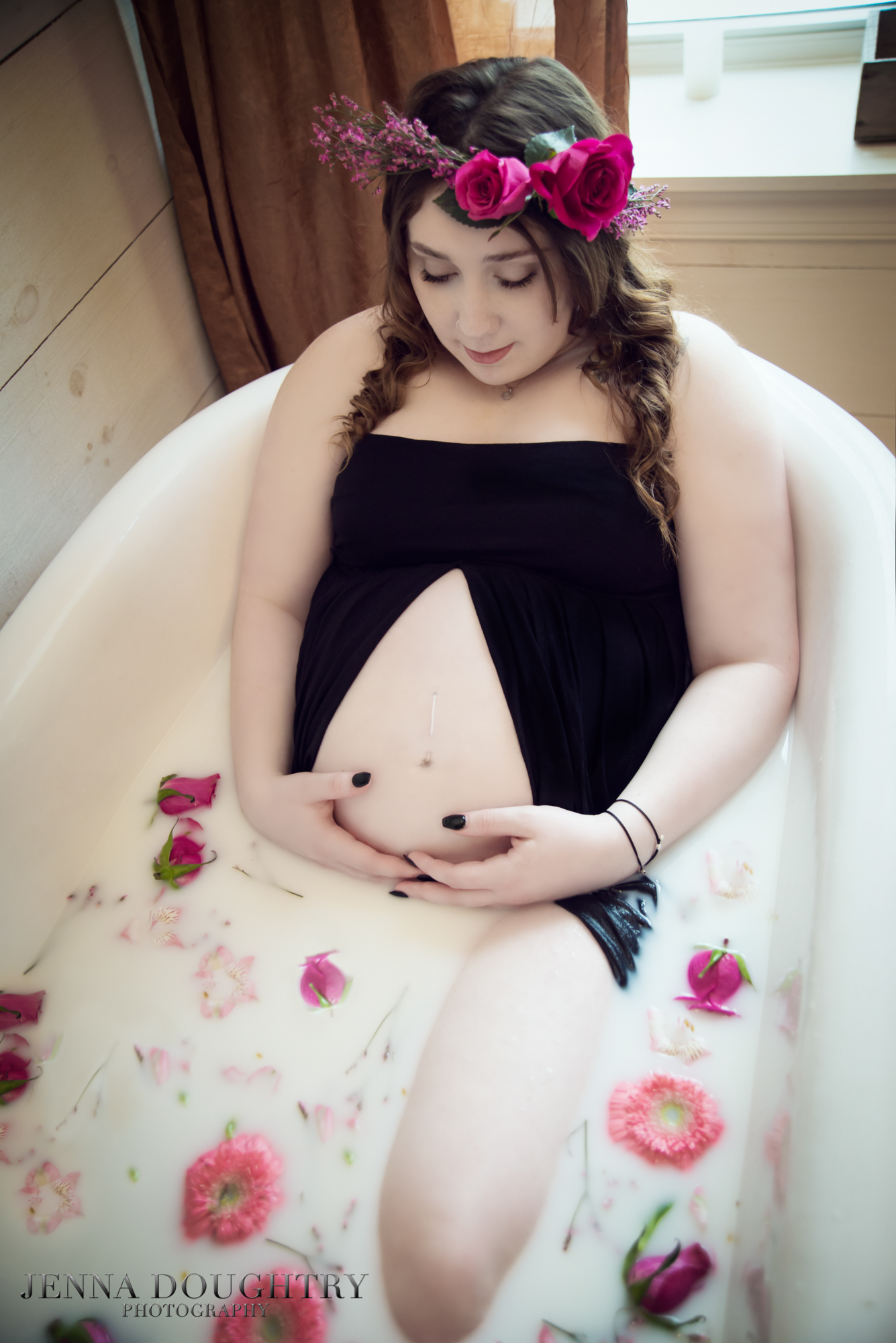 Milk Bath Maternity Photographer Wells Maine