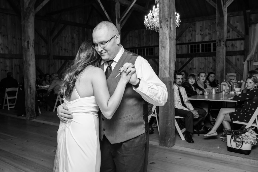 York Maine Wedding Photographer First Dance Black and White
