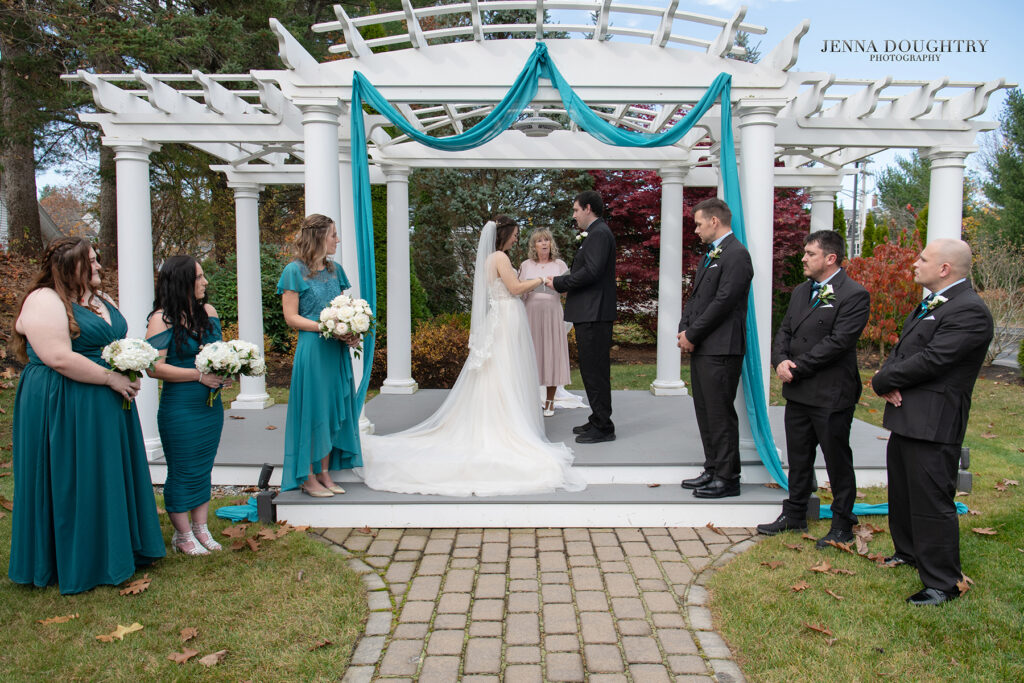 Wedding ceremony at Village by the Sea Wells Maine