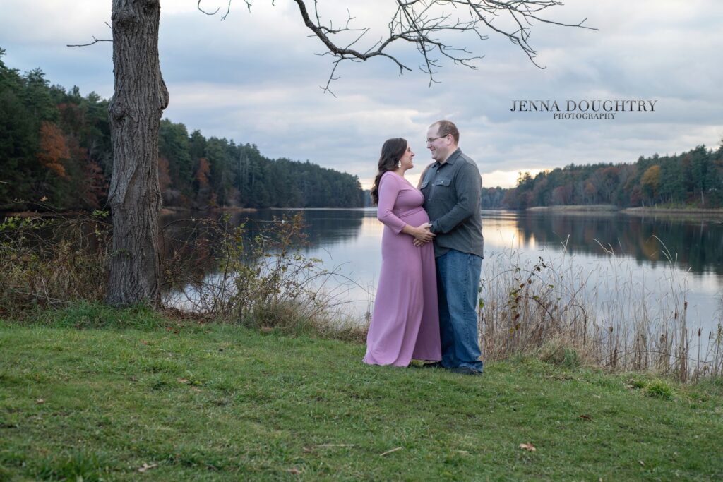 Maternity photography session with husband and wife in South Berwick Maine