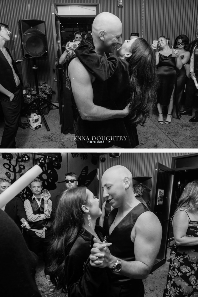 “Bride and groom laughing during candid portraits at their Wells Maine wedding”